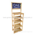 Beverage Display Stand Wooden Rack with 4 Adjustable Feet and 5 ShelvesNew